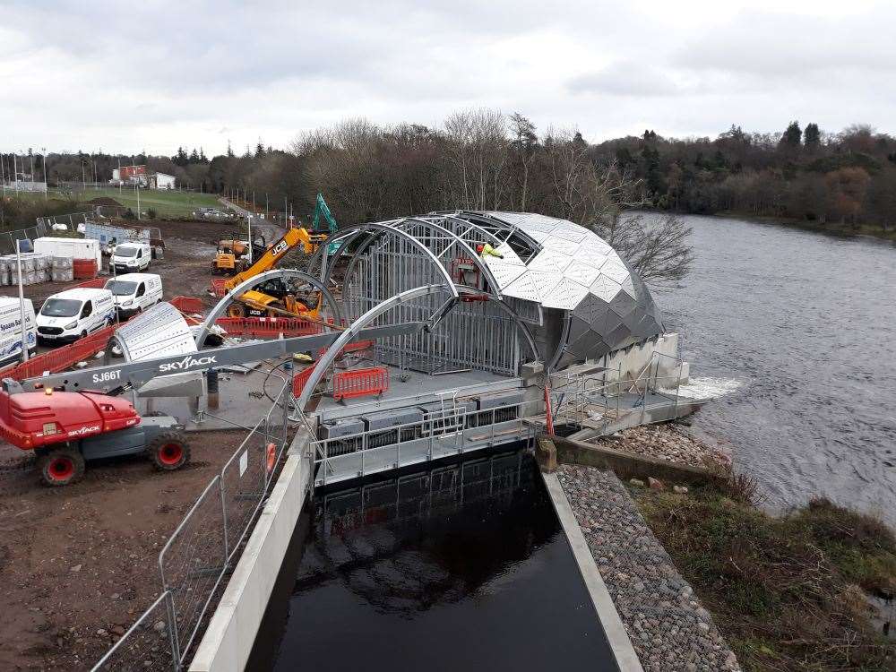 The hydro project on the River Ness in Inverness.