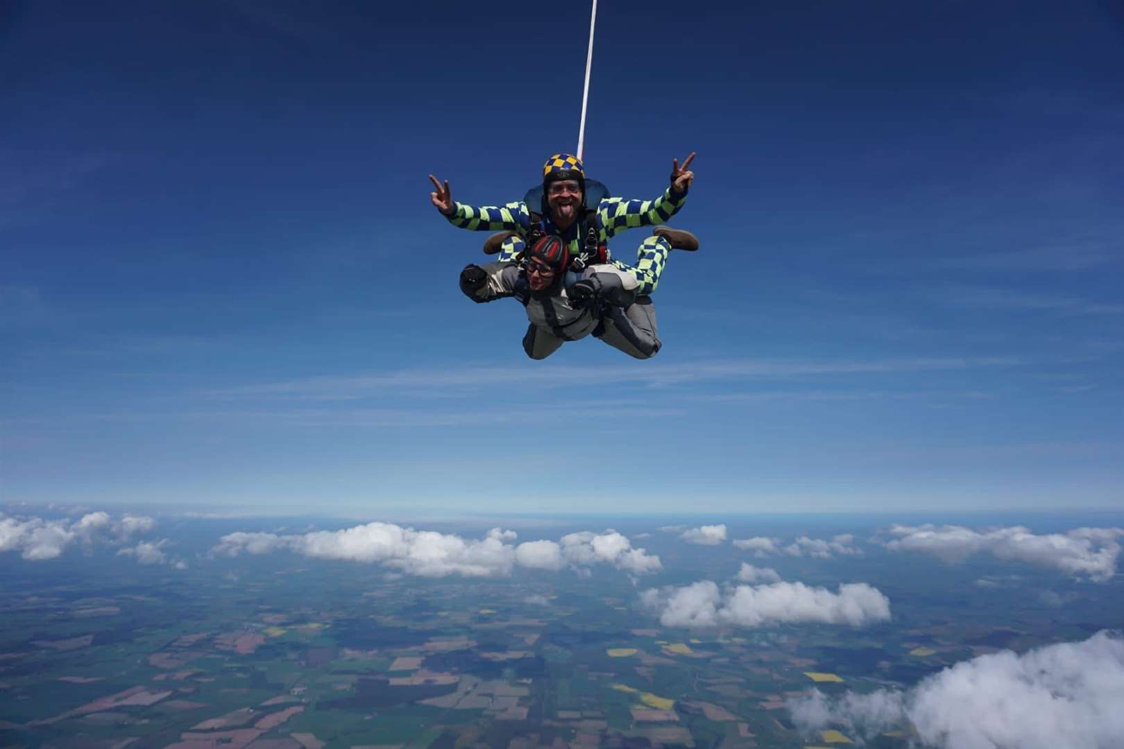 Joanna Salach does a skydive for the Haven Centre.