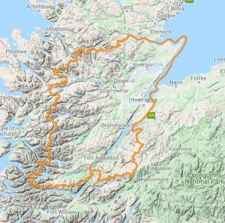 The area covered by the flood alert for Easter Ross and the Great Glen. Separate flood alerts are also in effect for the Findhorn, Nairn, Moray and Strathspey catchment, and for Caithness and Sutherland,