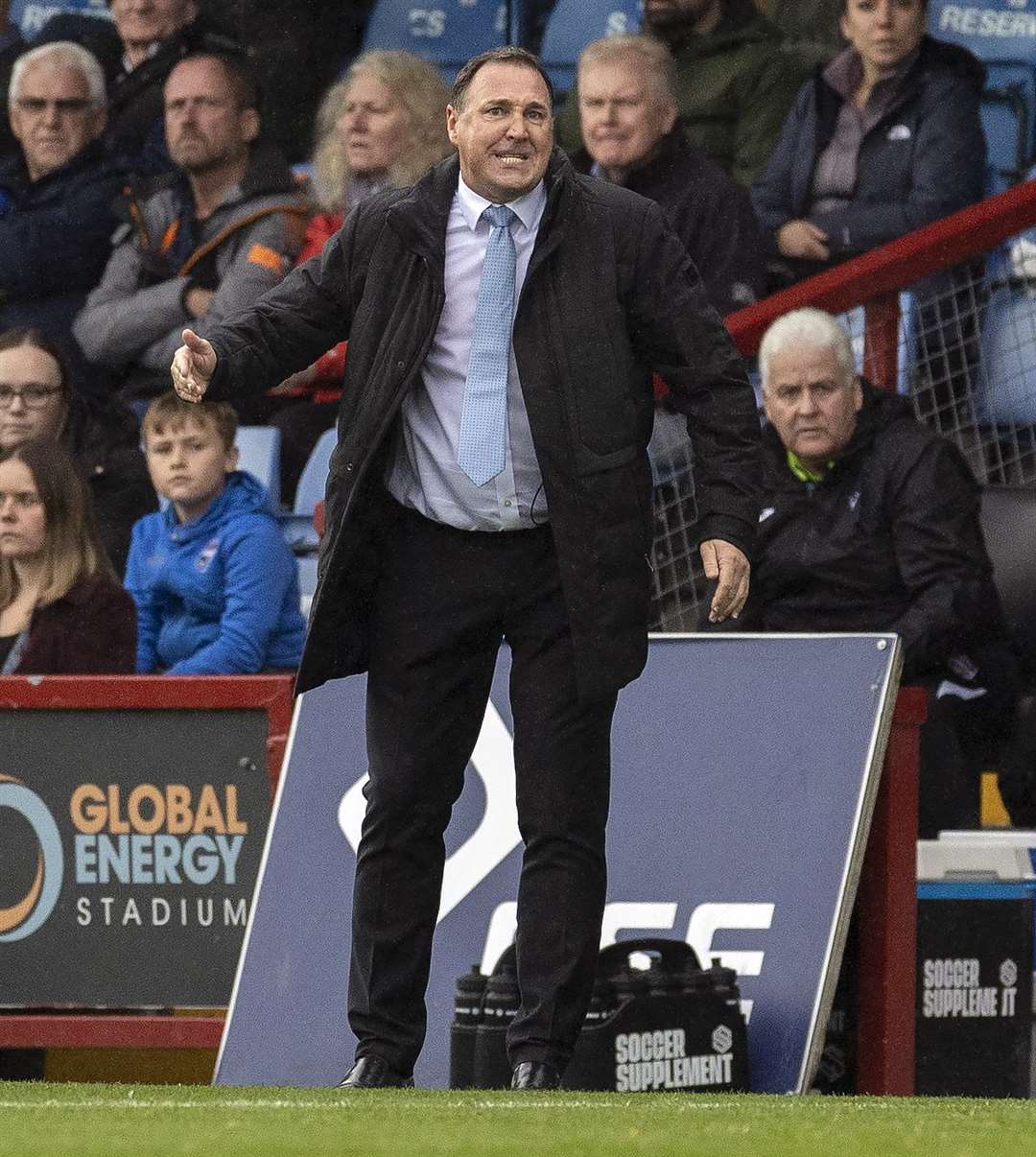 Malky Mackay called the decision to chalk off James Brown's 'goal' strange. Picture: Ken Macpherson