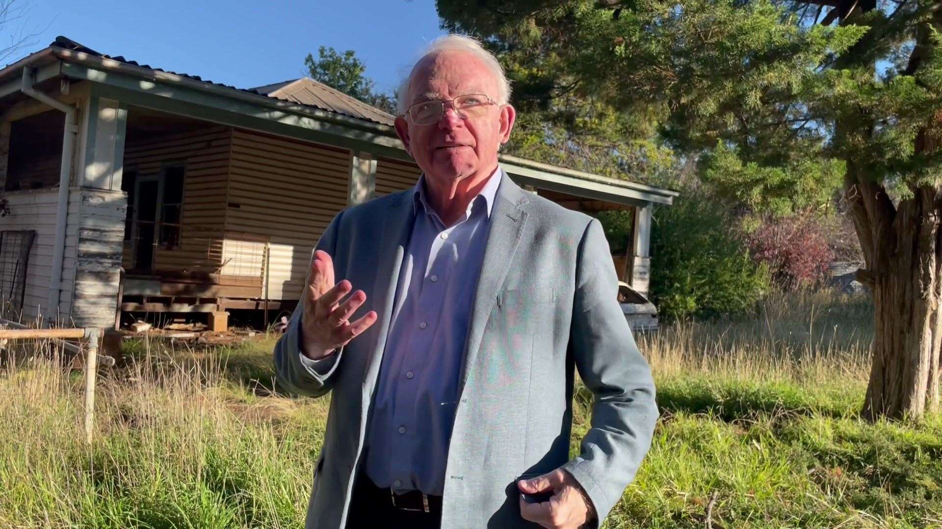 Former child migrant David Hill has ventured back to the remains of the Fairbridge Farm School site in Molong, rural New South Wales (Alana Calvert/PA)