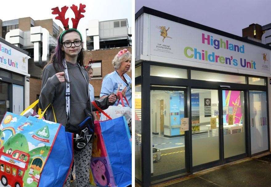 Savannah Kelly delivers presents to the Highland Children's Unit.