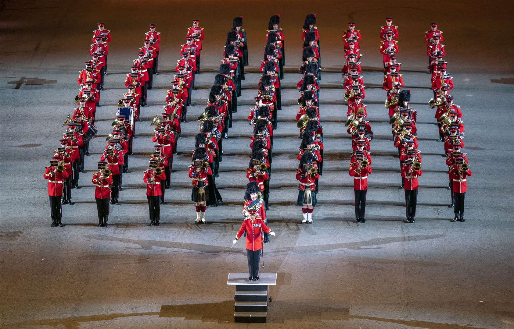 The Massed UK Military Bands perform (Jane Barlow/PA)