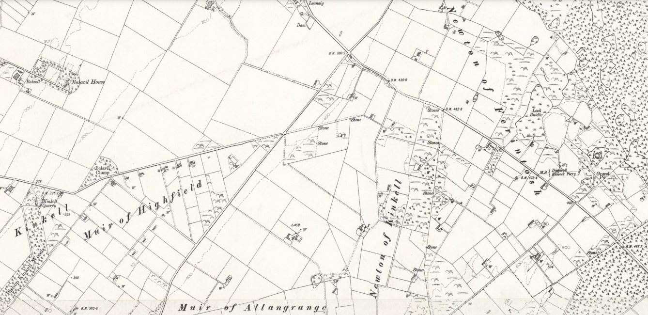 An extract from the Ross & Cromarty Ordnance Survey 2nd edition sheet (LXXXVIII) showing Mulbuie.