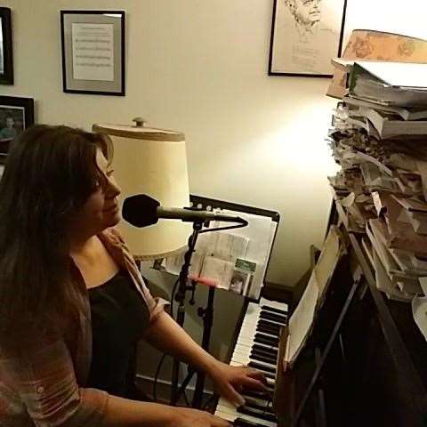 Liza Mulholland during one of her online performances.