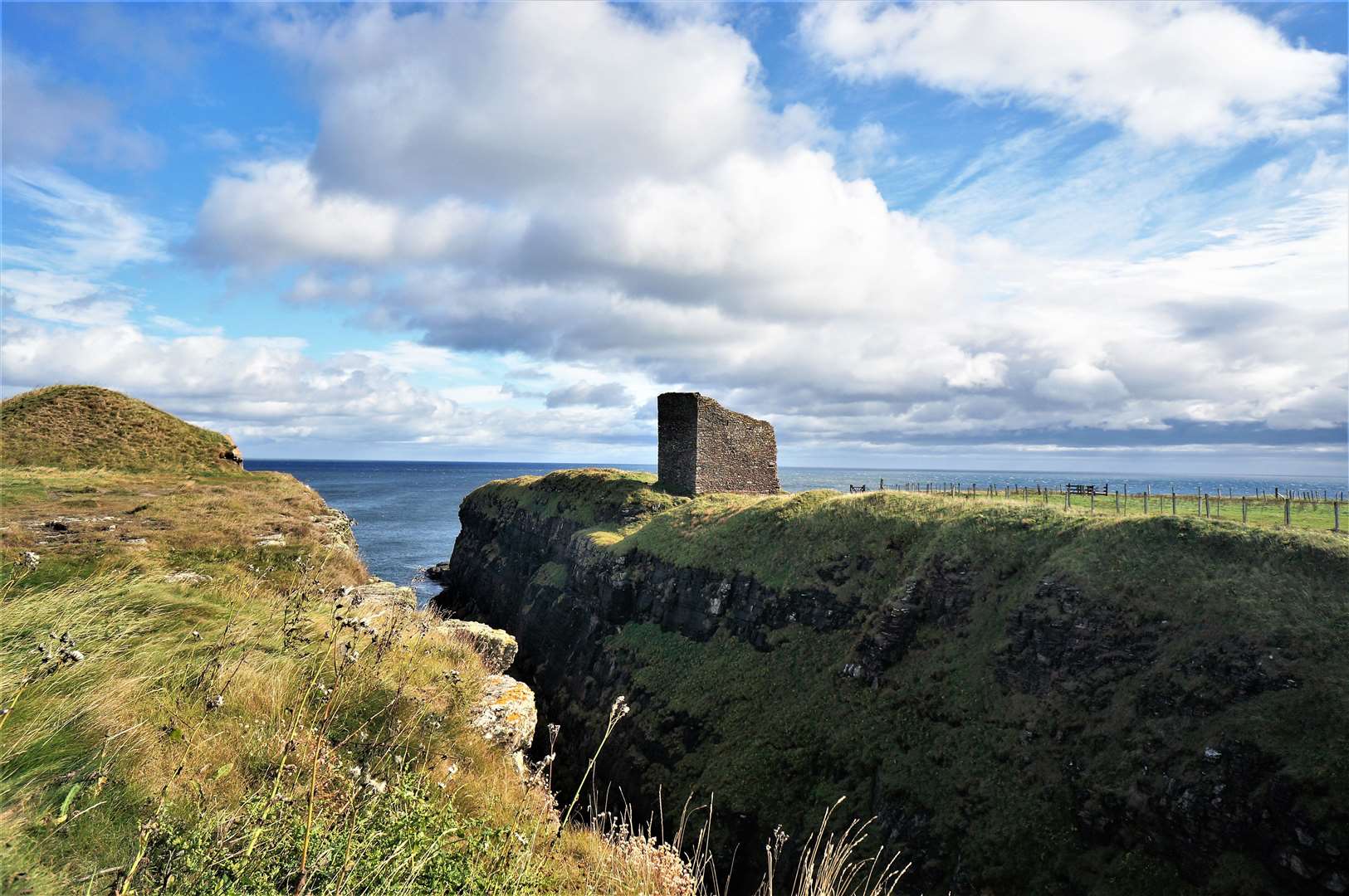 The castle sits on a clifftop promontory just south of Wick. Picture: DGS