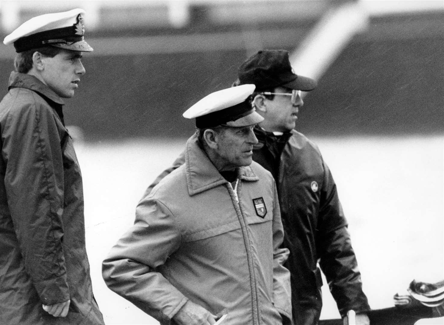The late Duke of Edinburgh and ex-King Constantine of Greece aboard a launch off the Isle of Wight in 1986 (PA)