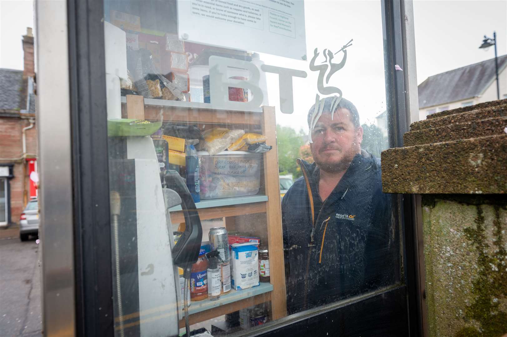 Beauly Community Council's Roy Harrison at the new community larder. Picture: Callum Mackay