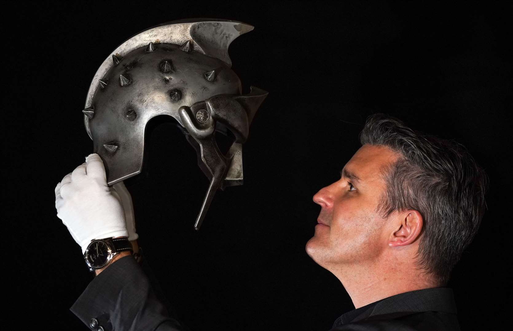 Russell Crowe’s helmet from Gladiator could sell for up to £50,000 (Andrew Matthews/PA)
