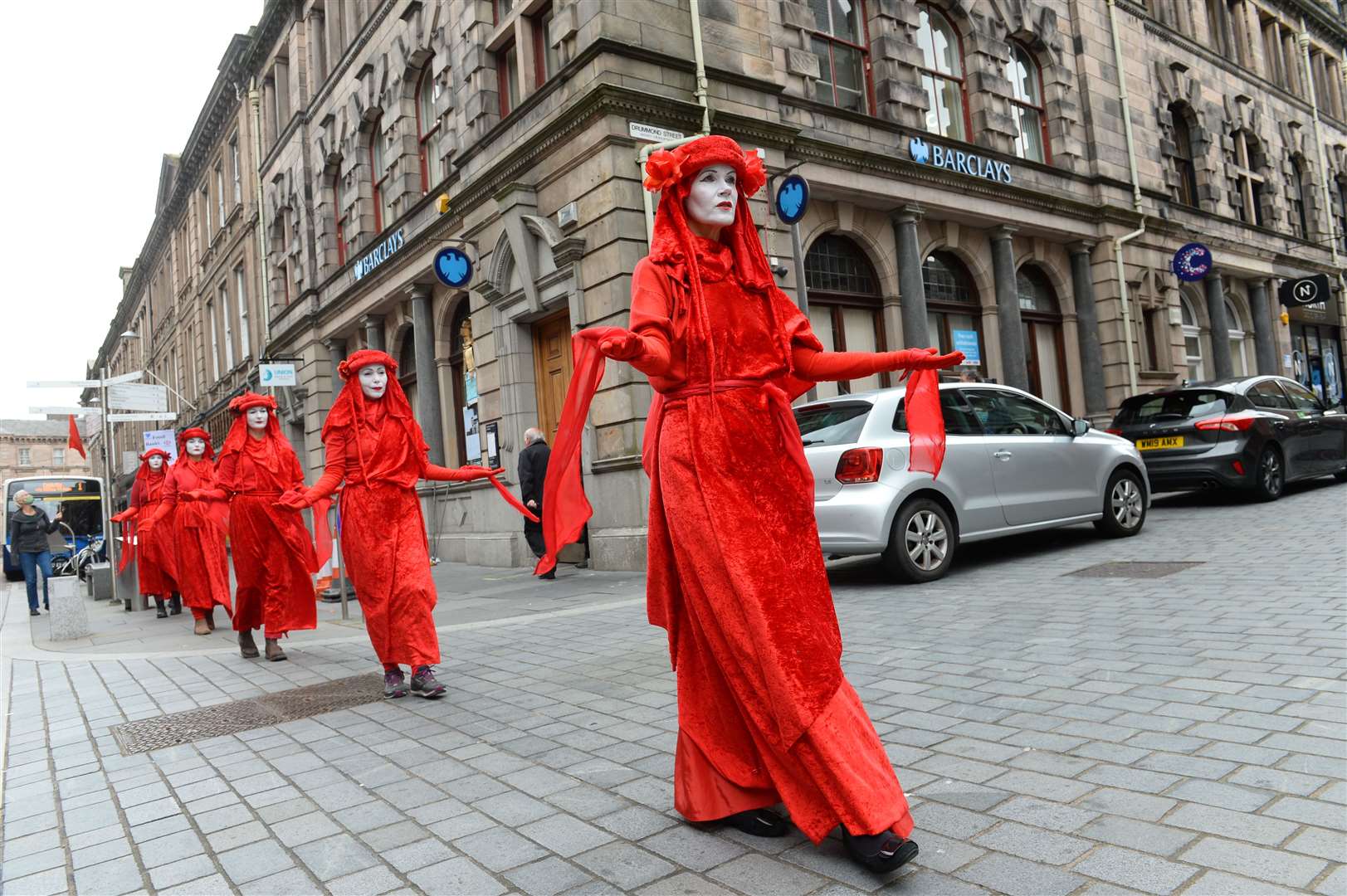 Extinction Rebellion, Clean Up Your Act campaign..Protesters target Barclays Bank..Red Rebel...Picture: Gary Anthony..