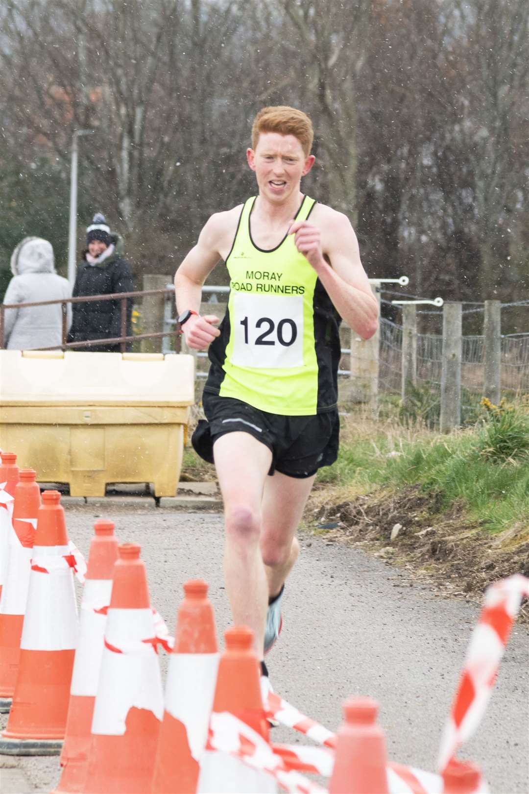 James Wilson from Moray Road Runners taking fourth place at the 2023 Miltonduff 10K in 31 minutes 59 seconds...Picture: Beth Taylor.