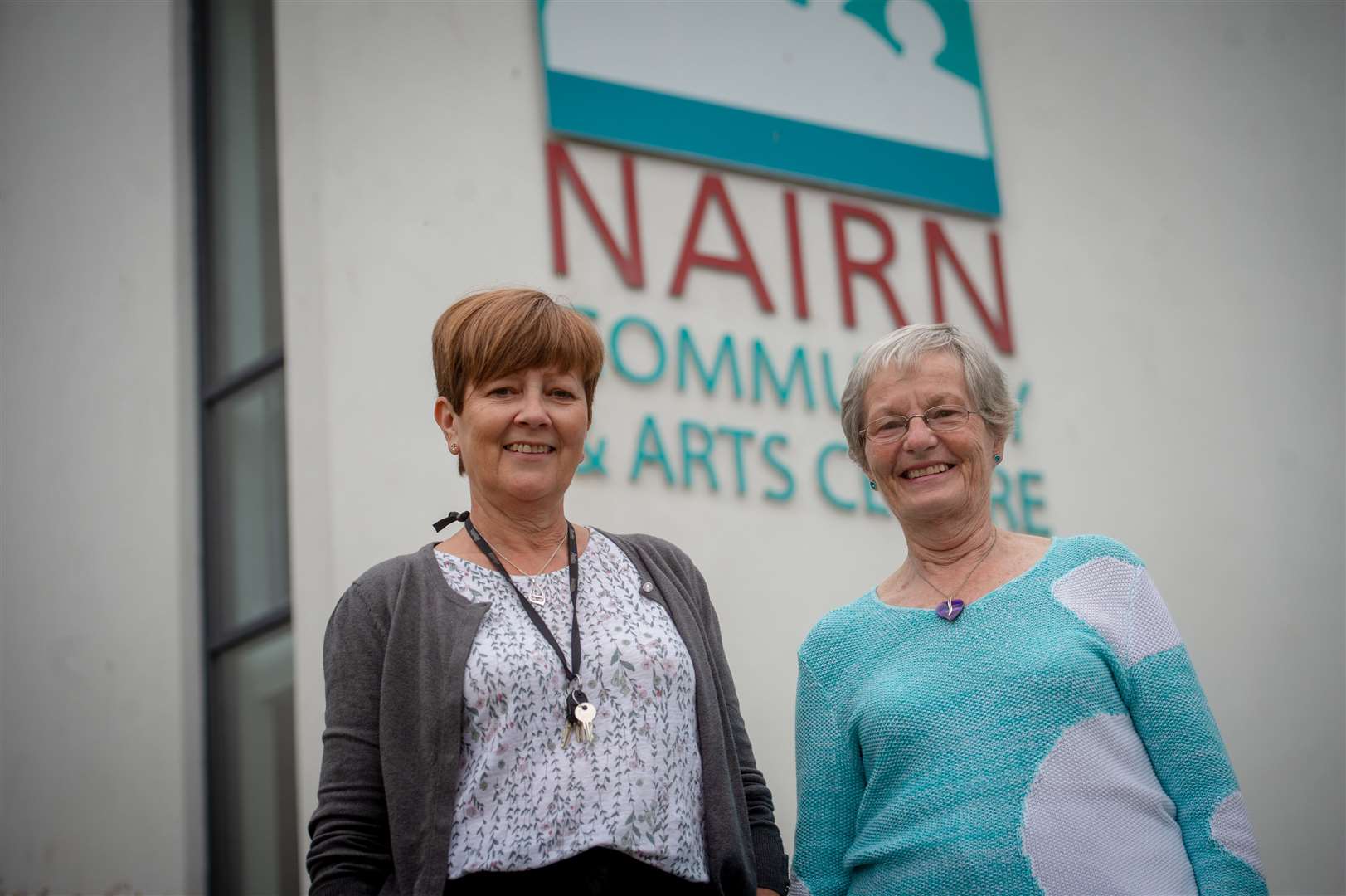 Sam Morrison and Maureen Wilson help launch the Listening Time4U service in Nairn.