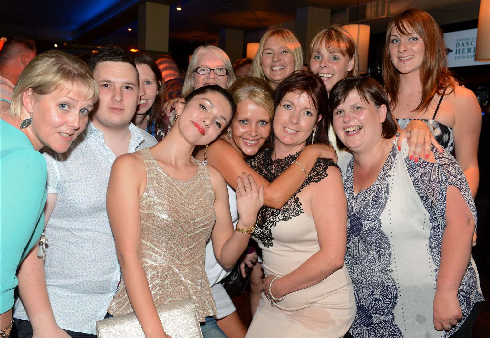 Kathy Fell (centre , black lace ) enjoys a leaving party at Smith n Jones with friends. Picture: Gary Anthony.