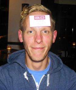 Laurence Fox is always willing to advertise the Strathy.