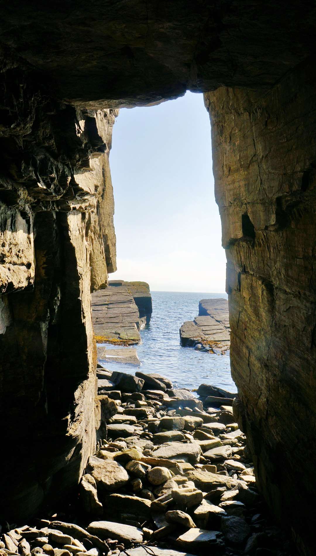 The view from inside one of the caves that was inhabited at Wick. Picture: DGS