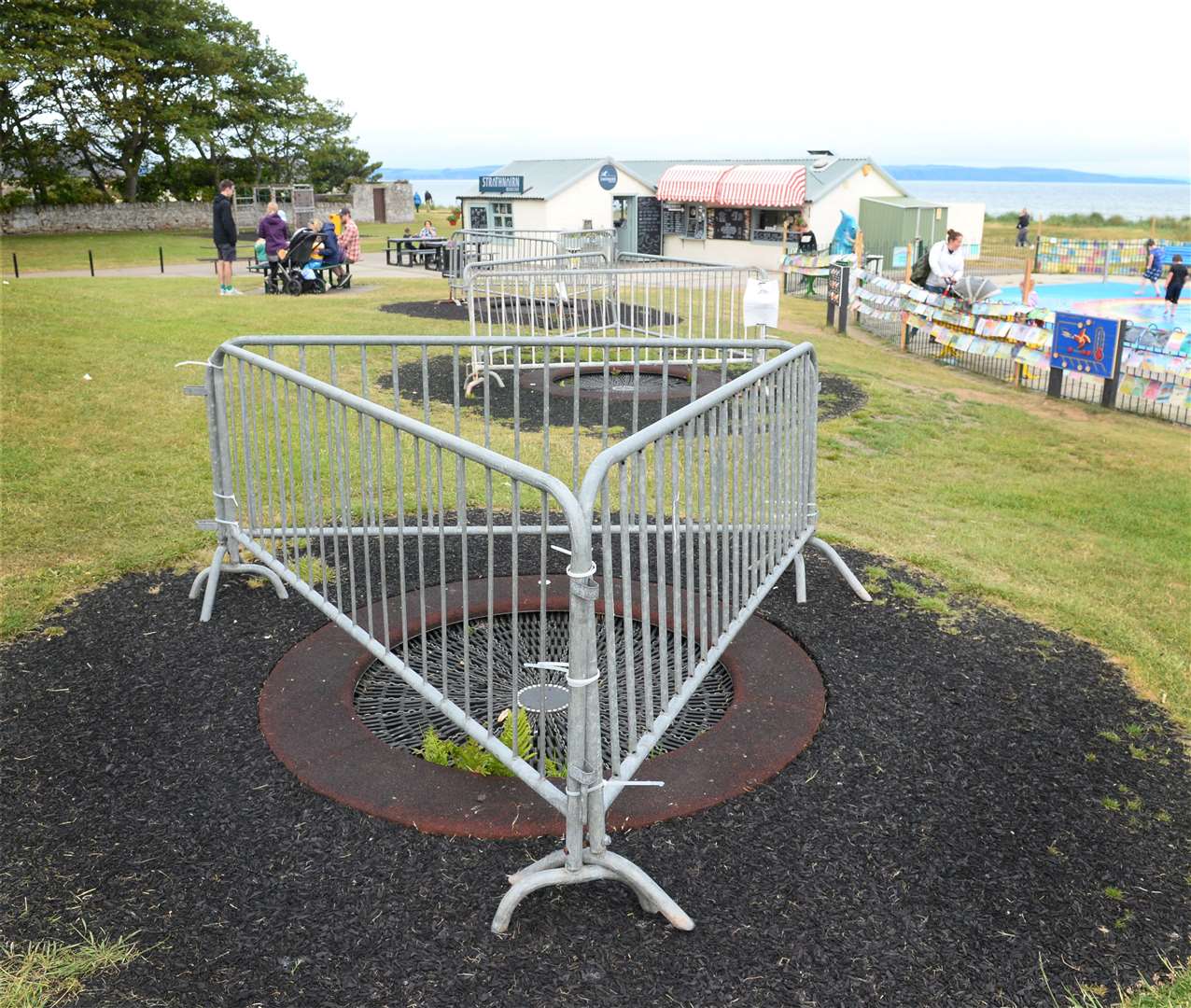 Three trampolines out of action on Nairn Links.