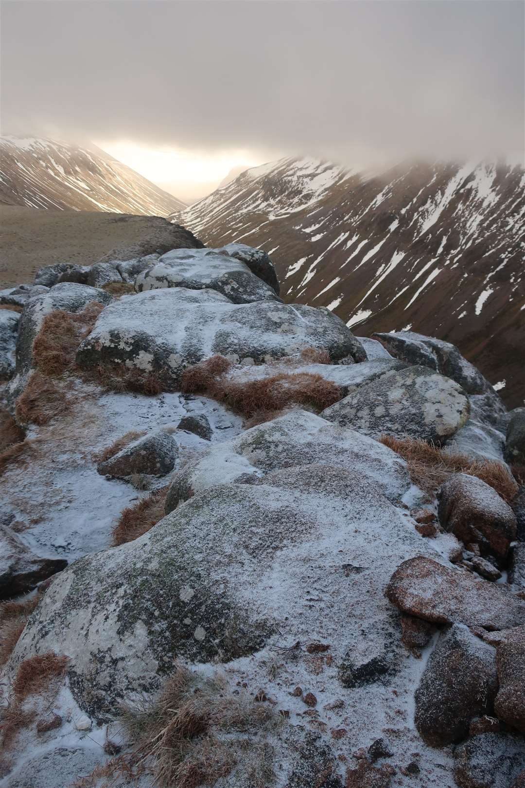 The Lairig Ghru from the top of Lurcher's Crag.