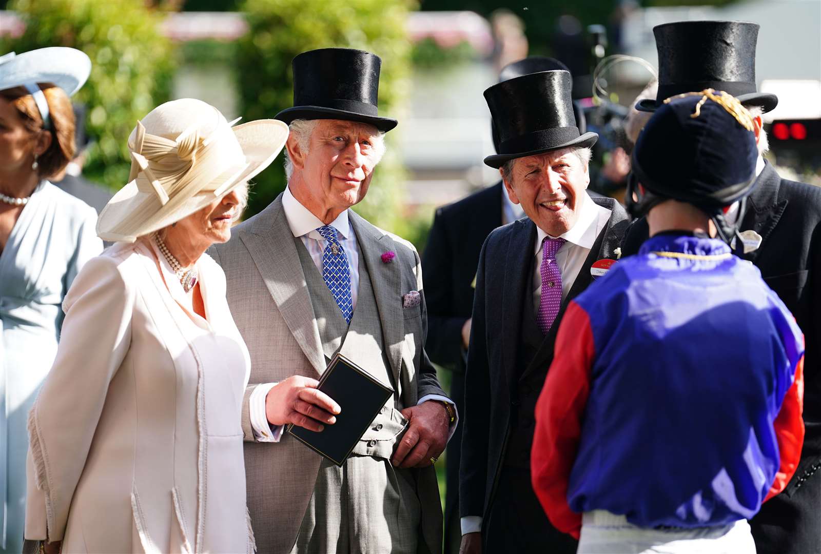 The Queen and King in the parade ring before the Queen’s Vase during day two of Royal Ascot (David Davies/PA)