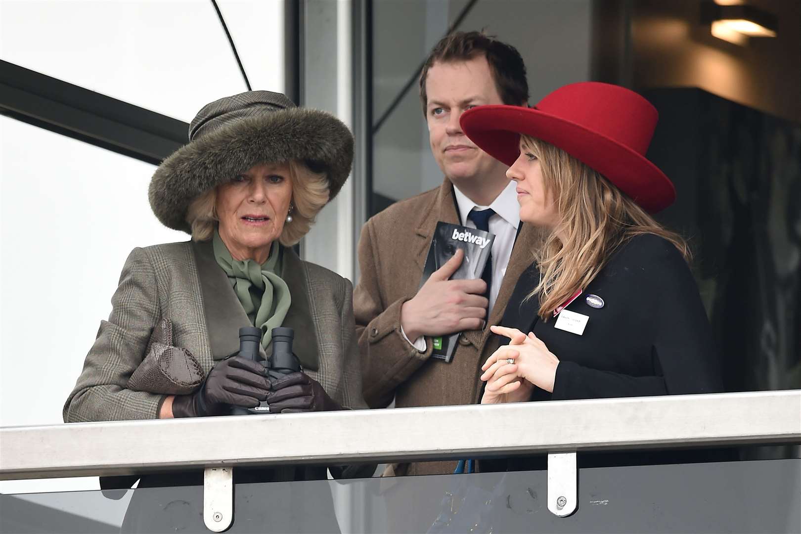 The Duchess of Cornwall with her son Tom Parker-Bowles (centre) and daughter Laura Lopes (Joe Giddens/PA)