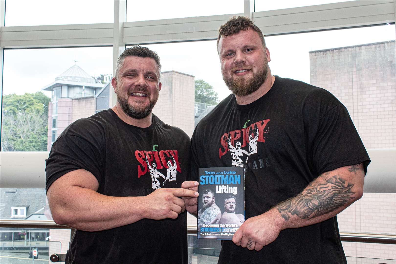 Brothers Luke and Tom Stoltman attending a special signing event at Waterstones Inverness to coincide with the launch of their new book, 'Lifting'. Photo: Niall Harkiss