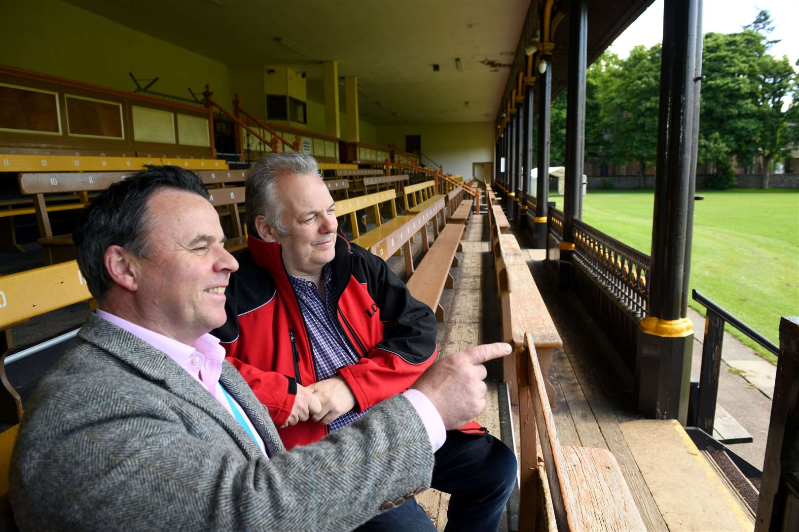 Steve Walsh, Highlife Highland Chief Executive and Les Kidger, Director of LCC Live at the Northern Meeting Park. Picture: James Mackenzie