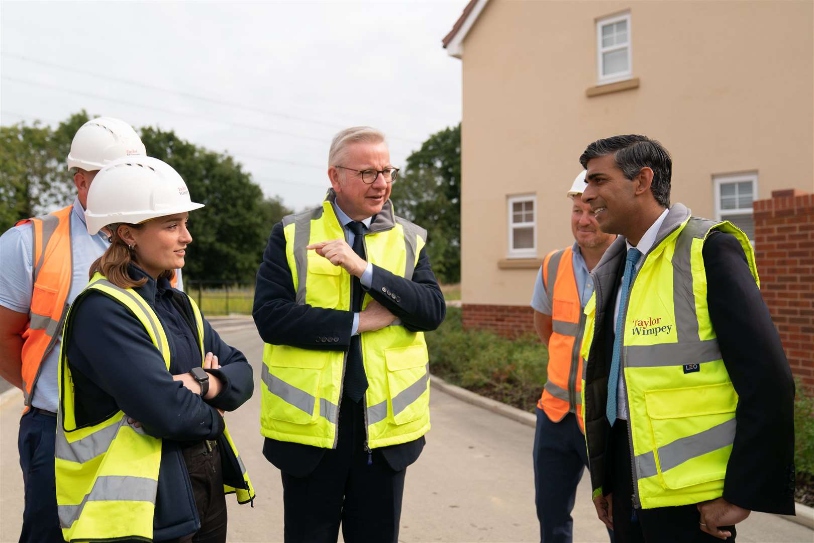 Housing Secretary Michael Gove and Prime Minister Rishi Sunak announced the Government’s policy change during a visit to a housing development in Norfolk (Joe Giddens/PA)