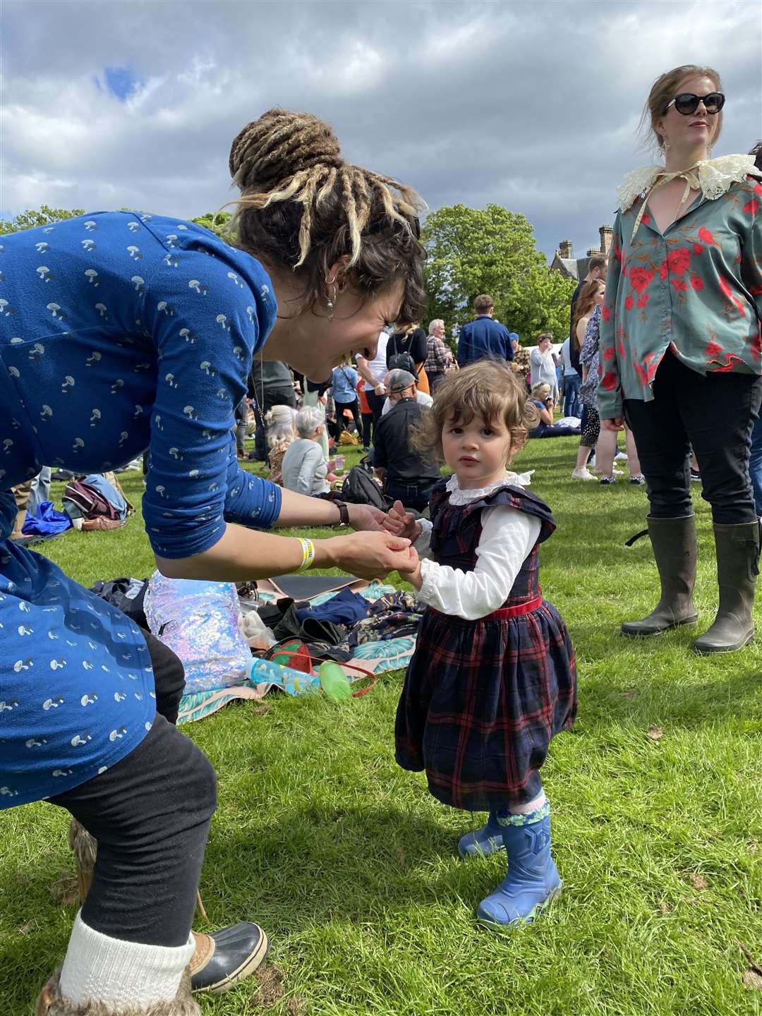 Dancing queens... Ronja Duczek from the Black Isle dances with her goddaughter two-year-old Tabitha Rossi...