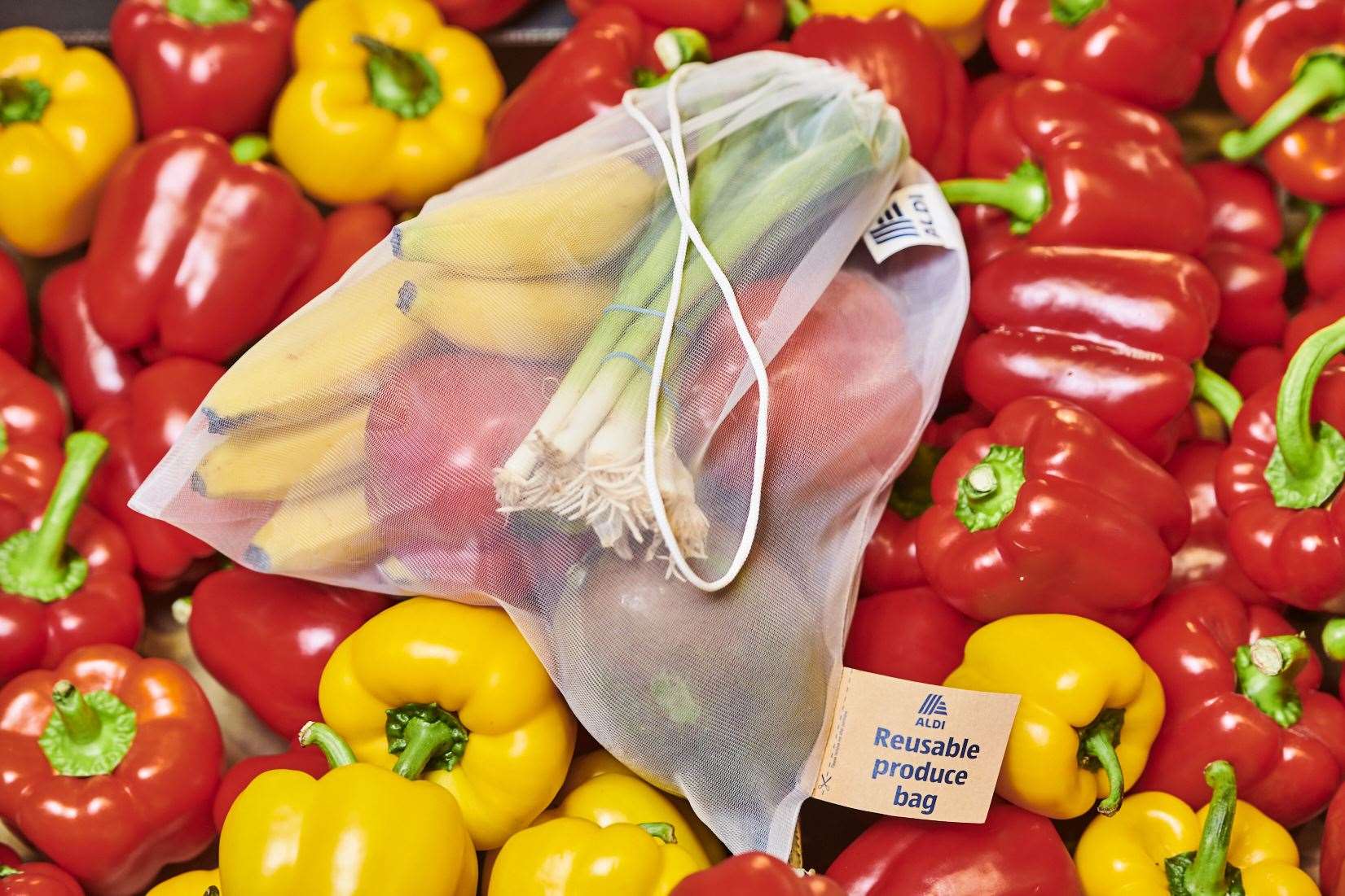 Aldi is trialling a reusable fruit and veg bag