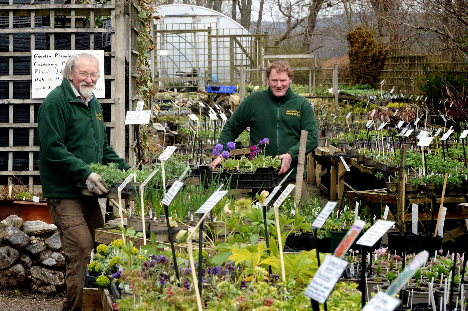 Don and Hamish Davidson at Abriachan Nurseries. Picture: James Mackenzie