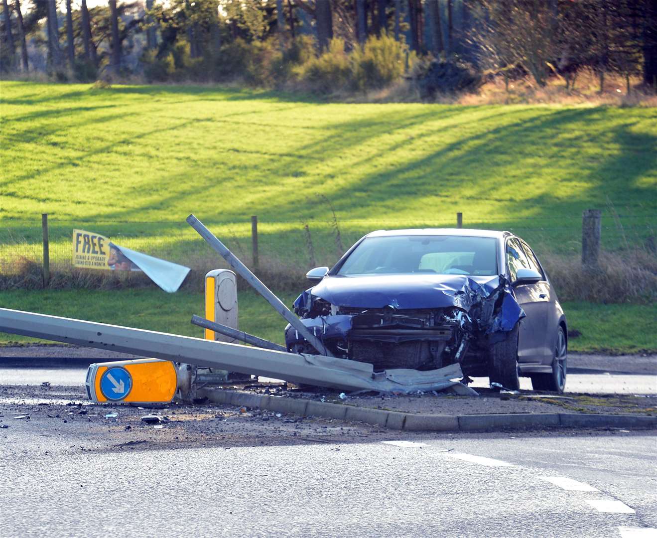 The aftermath of the RTC at Tornagrain on the A96.