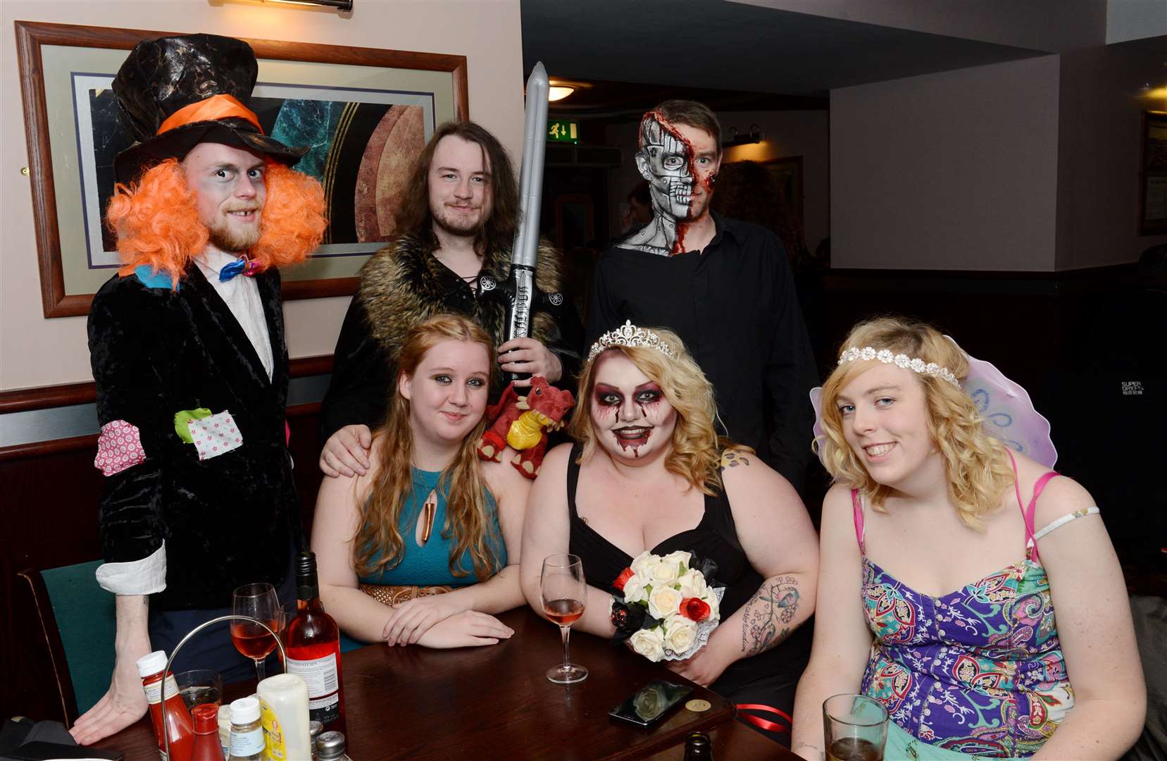 (back) Darren Napier, Keith Robinson and Ross Taylor - (front) Nicola Chalmers, Hanna Goldie and Erin Murray. CitySeen on Halloween 31/10/15. Picture: Alison White