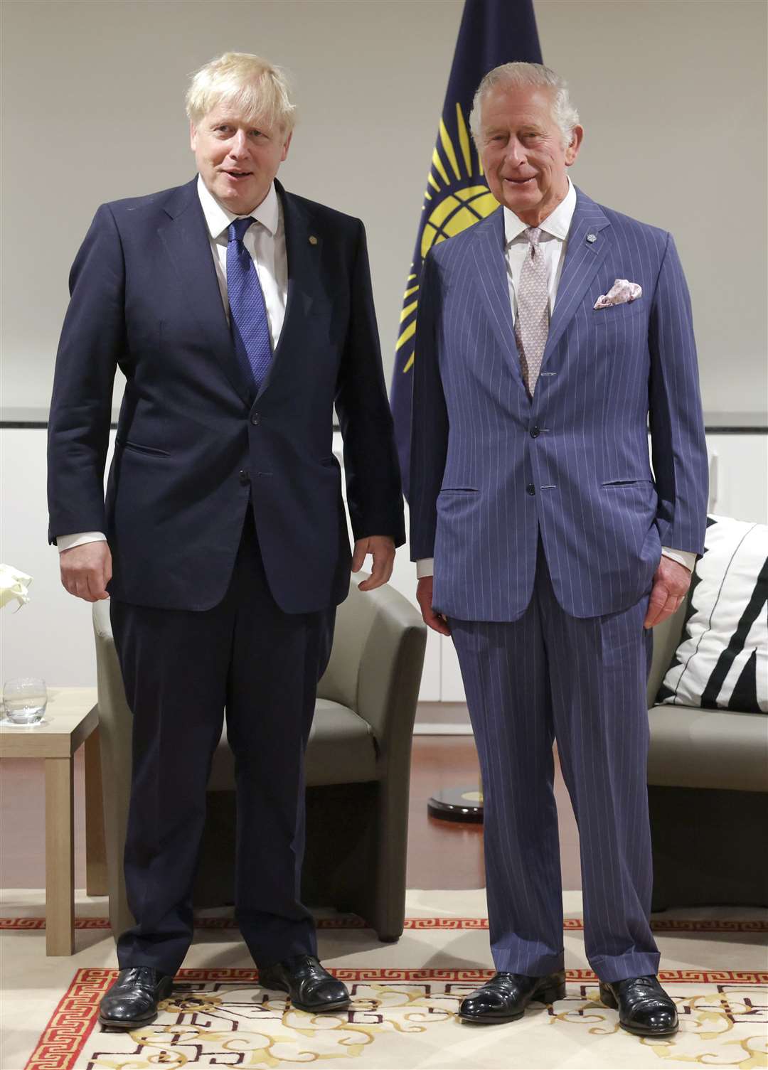 Prime Minister Boris Johnson and the Prince of Wales meet over morning tea (Chris Jackson/PA)