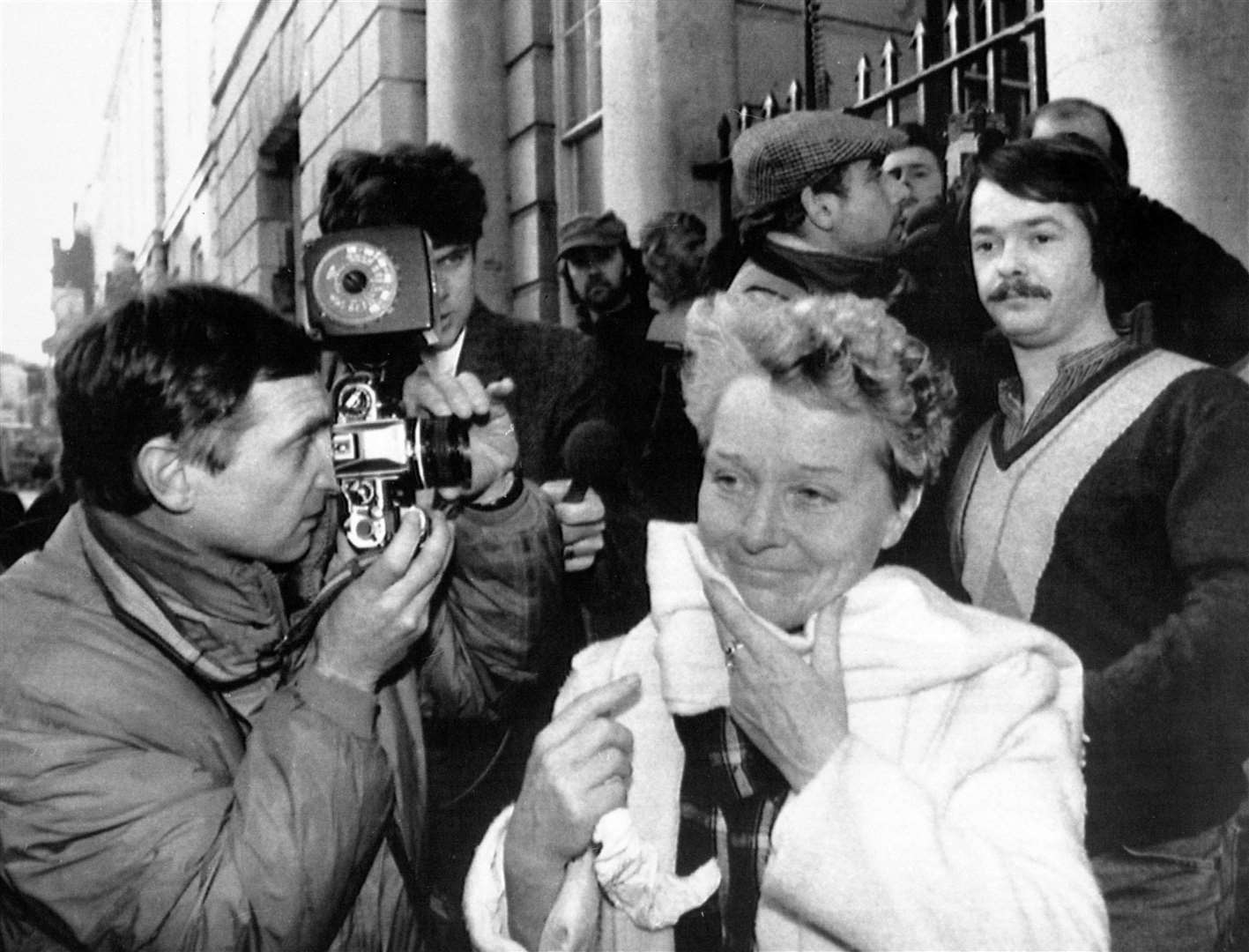 In 1987, Sylvia Bishop leaves Lewes Crown Court relieved at the jury’s not guilty verdicts clearing her son of killing the two Brighton schoolgirls (PA)
