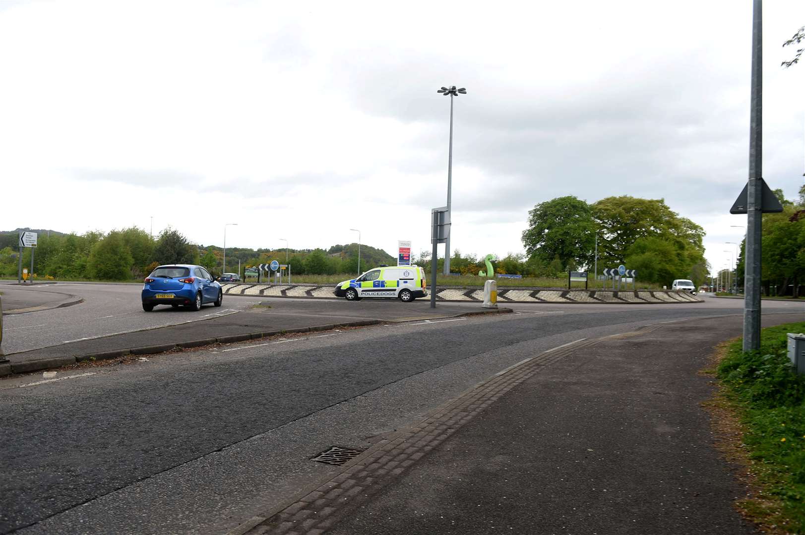 Dores Road roundabout in Inverness.