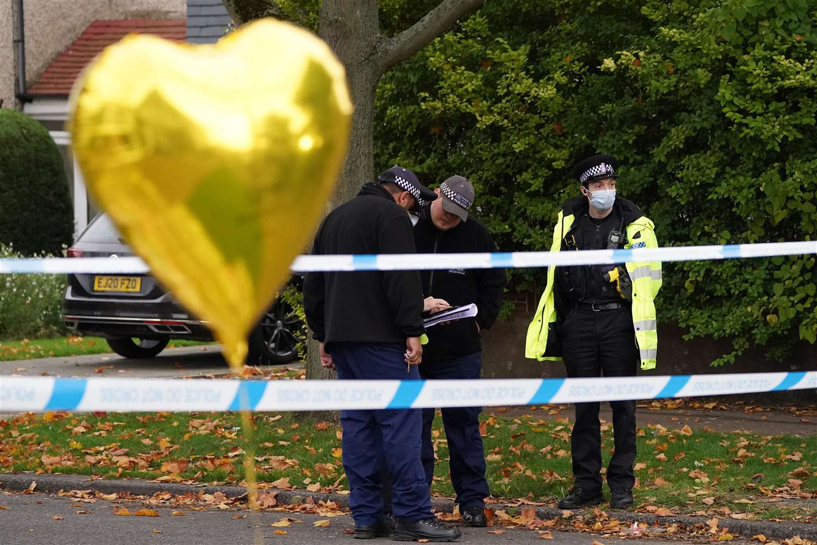 Police officers at the scene near Belfairs Methodist Church in Leigh-on-Sea, Essex (Dominic Lipinski/PA)