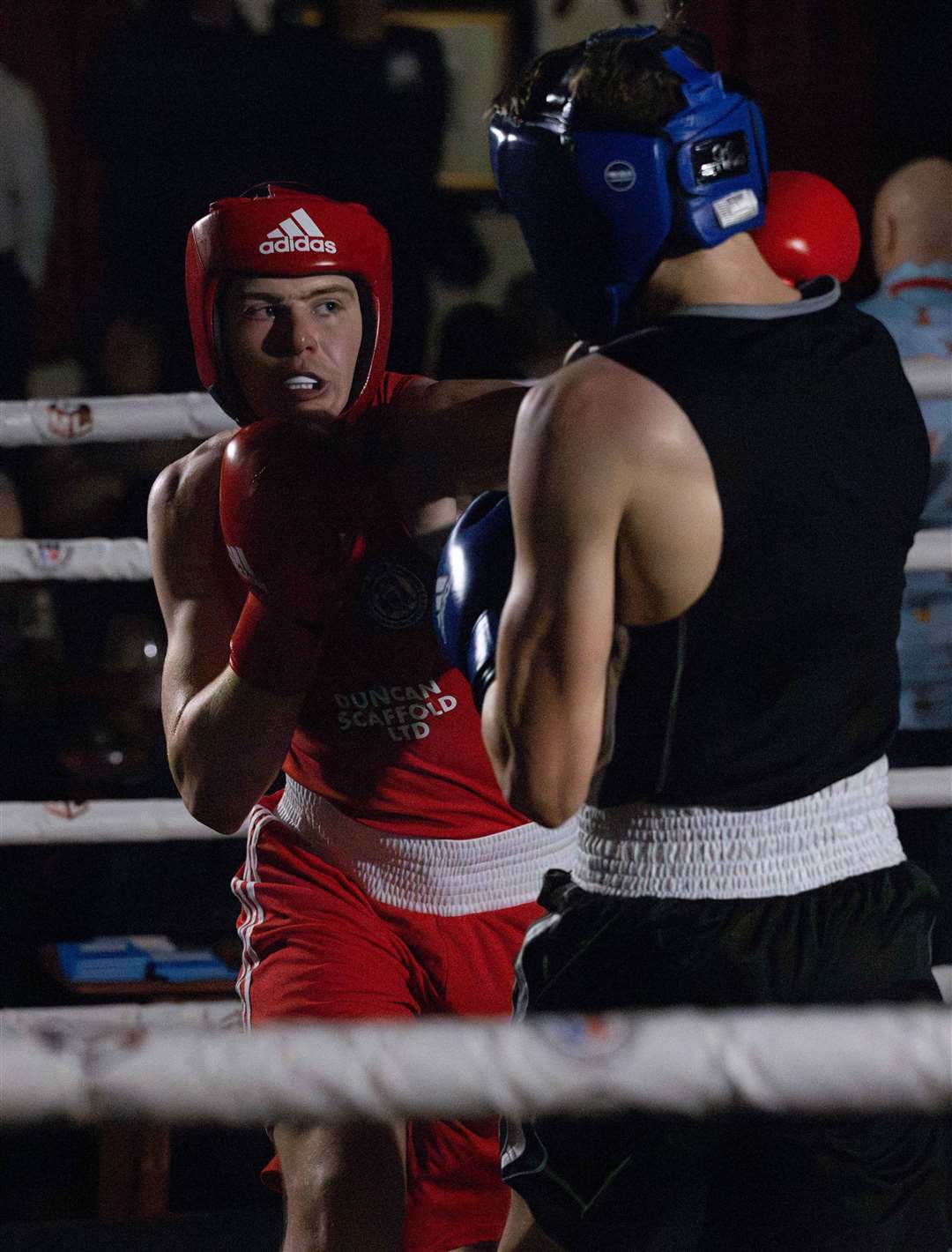Highland Boxing Academy's Brodie Zineldin beat Elgin's Marcus McEwan at HBA's Dec 2023 home show. Picture: David Rothnie