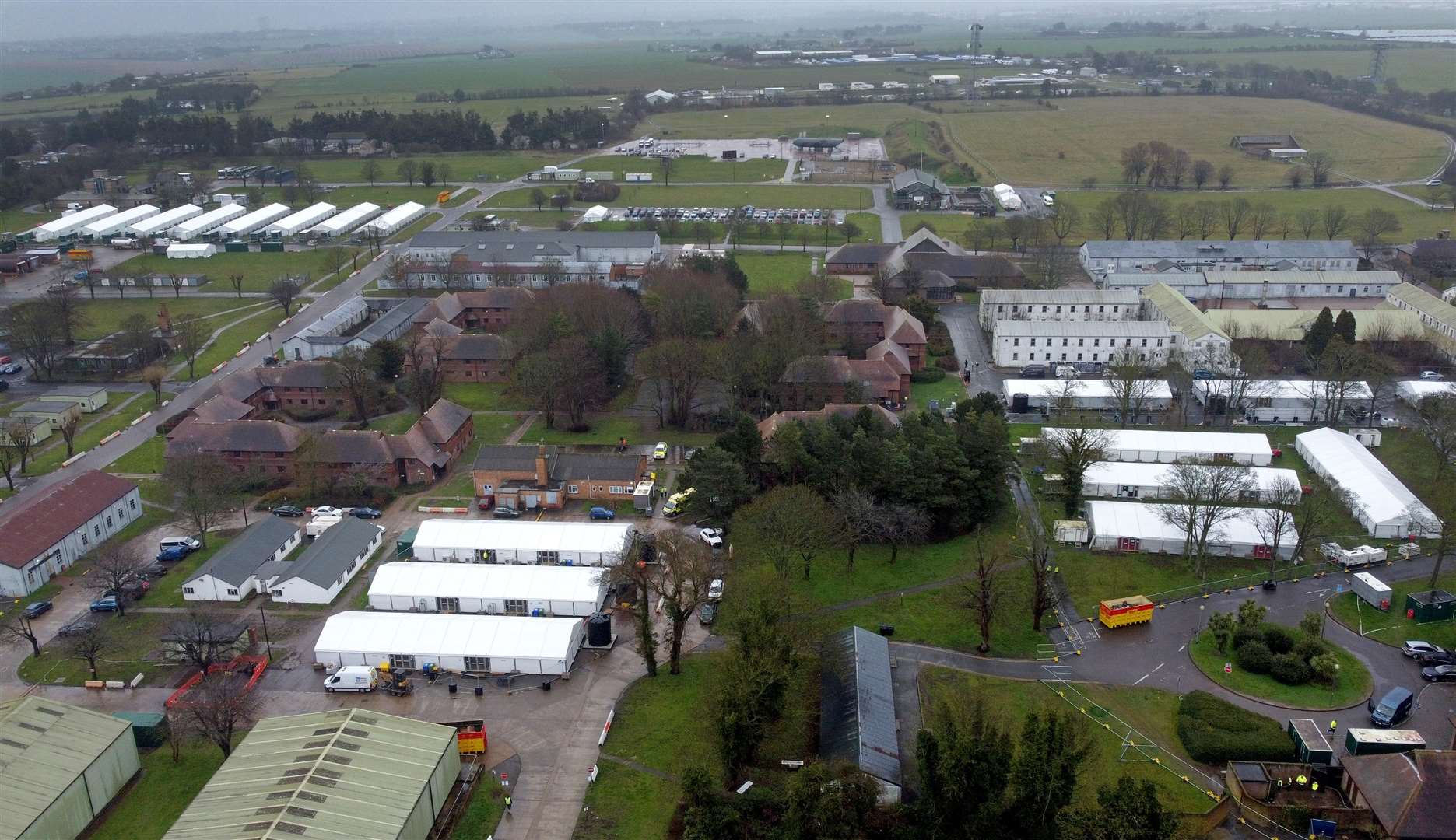 The Manston immigration short-term holding facility located at the former Defence Fire Training and Development Centre in Thanet, Kent (Gareth Fuller/PA)