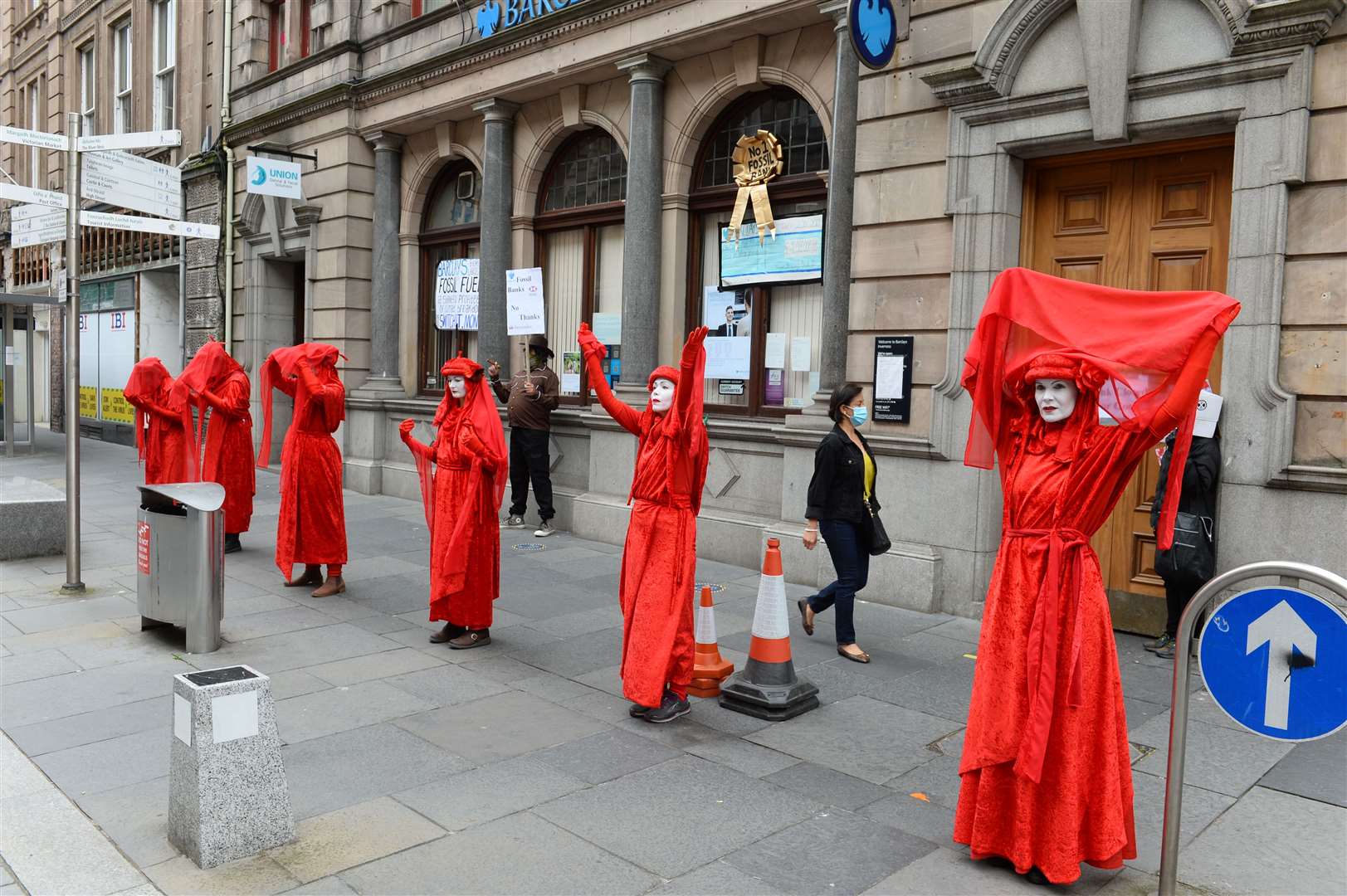 Extinction Rebellion's previous Clean Up Your Act campaign which targeted Barclays Bank in Inverness.