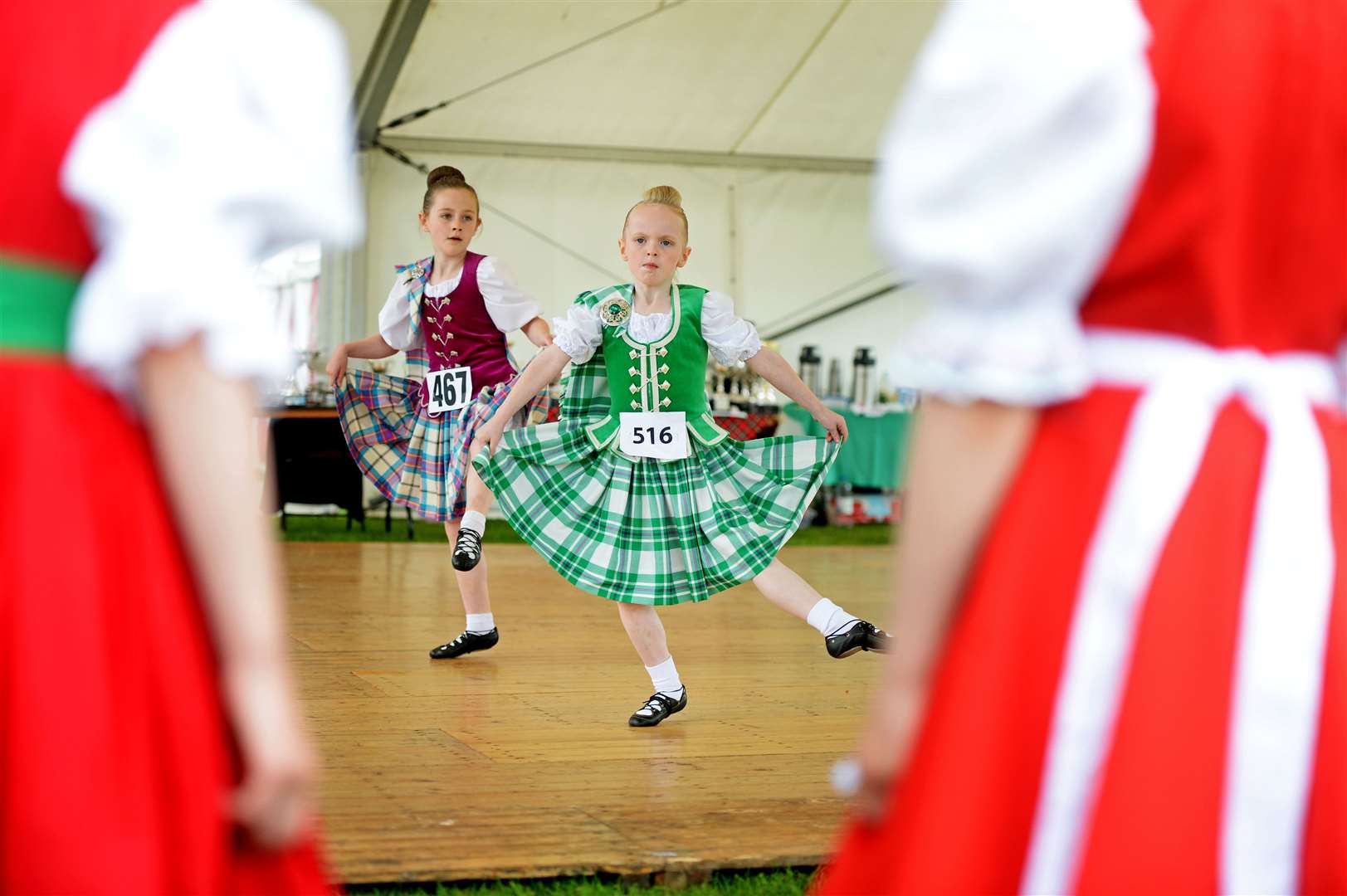 Highland Dancers, Evie Jones (8) (left) and Eilidh Budge (7). Picture: Gair Fraser.