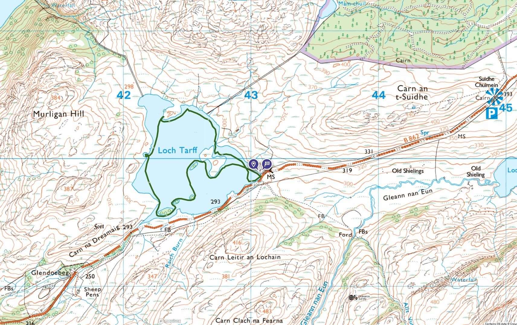 Loch Tarff kayak. ©Crown copyright 2024 Ordnance Survey. Media 034/24.