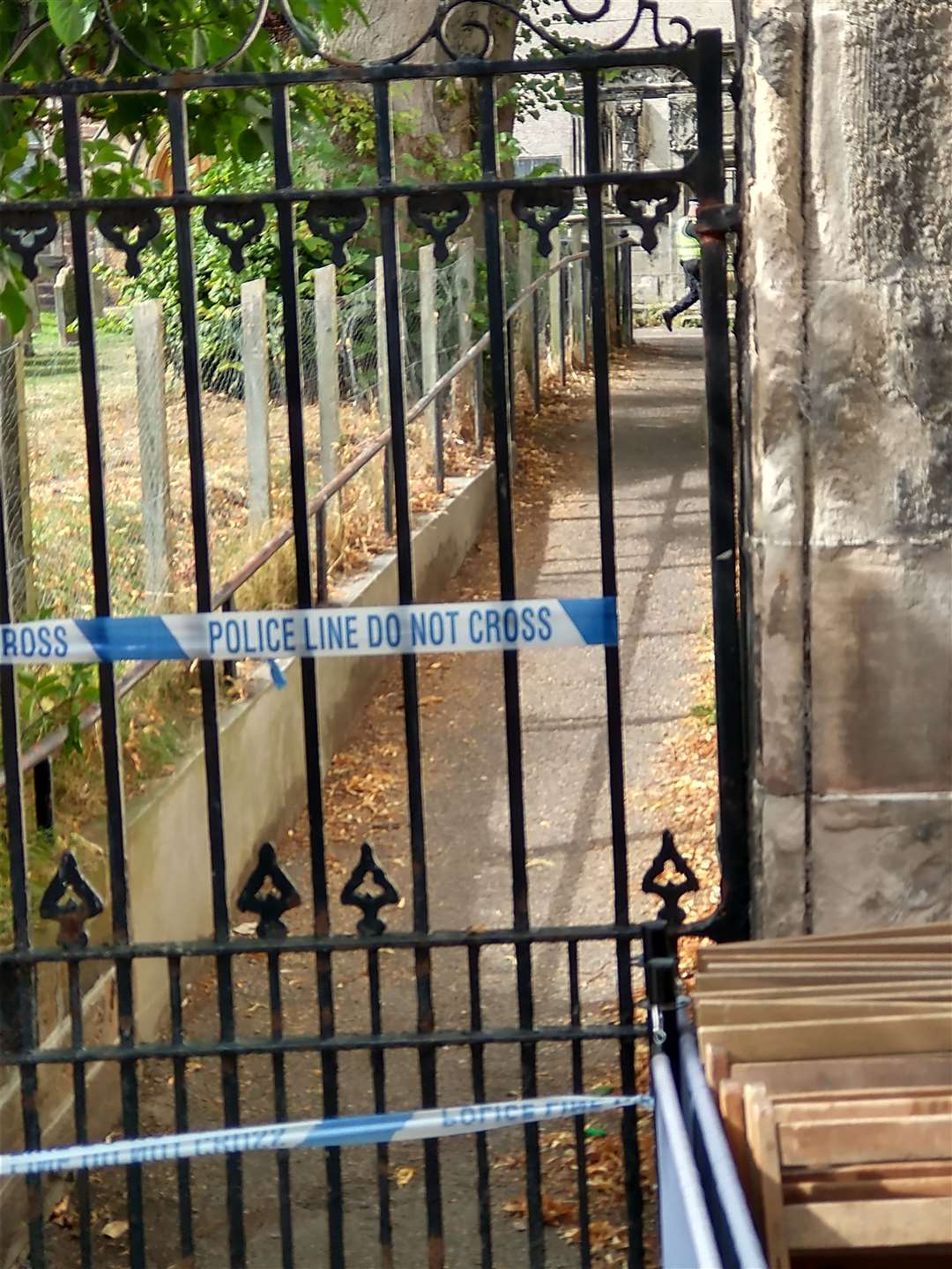 police cordon at Old High Church, Inverness