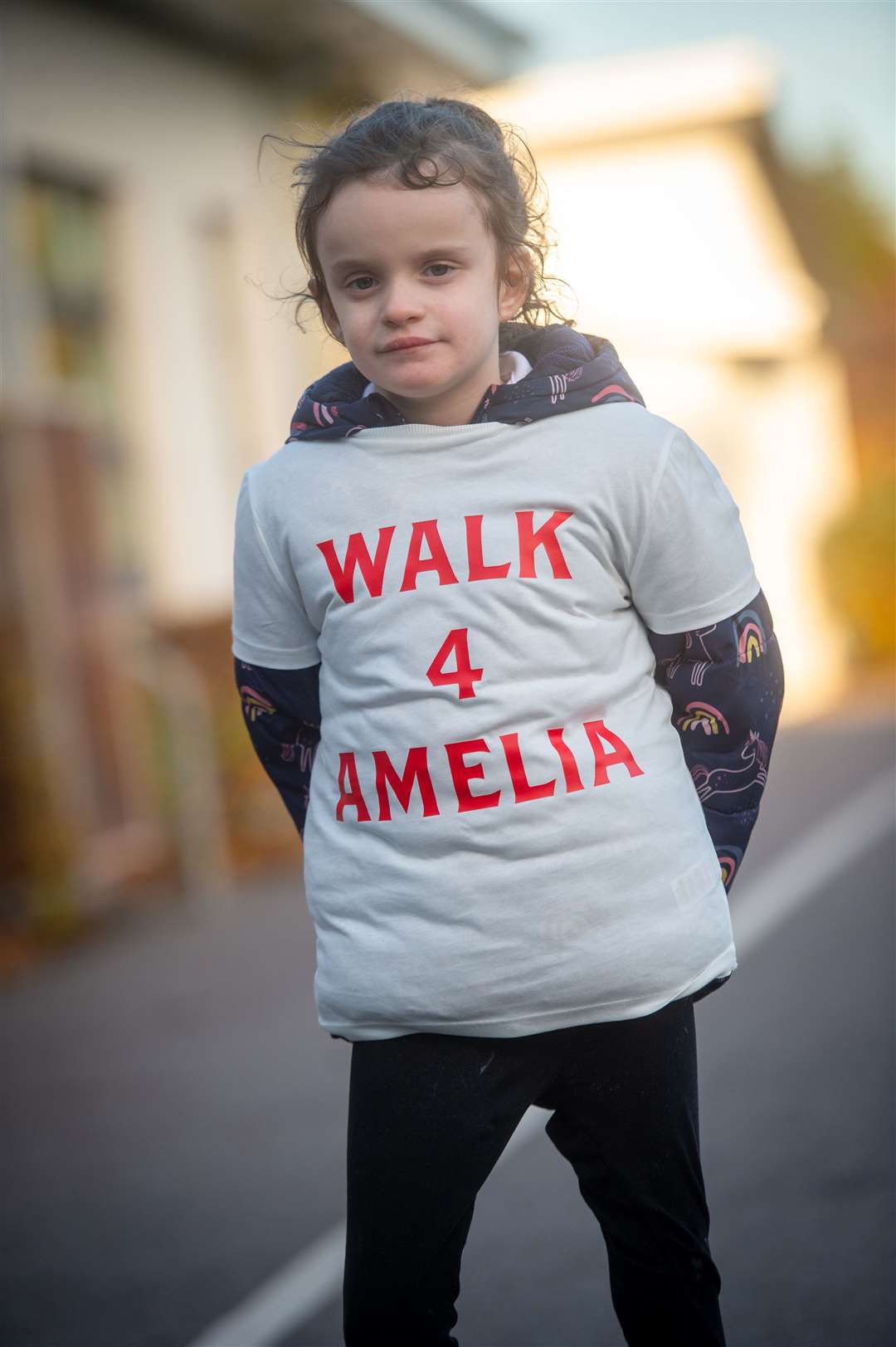 Amelia Jo Kelly took part in a fundraising walk to enable her to see specialists in London. Picture: Callum Mackay.