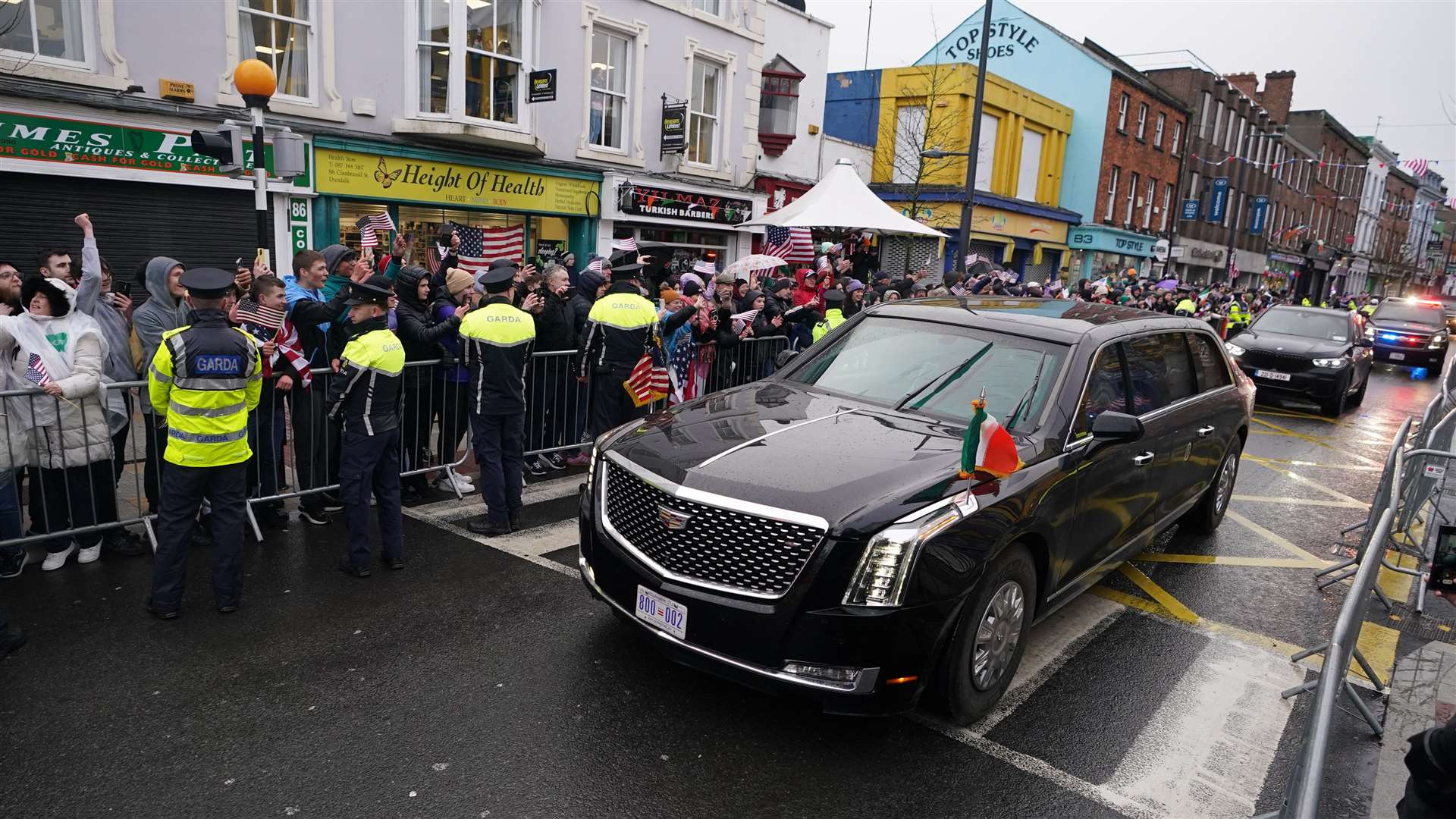US president Joe Biden’s cavalcade arrives for his visit to Dundalk (Niall Carson/PA)