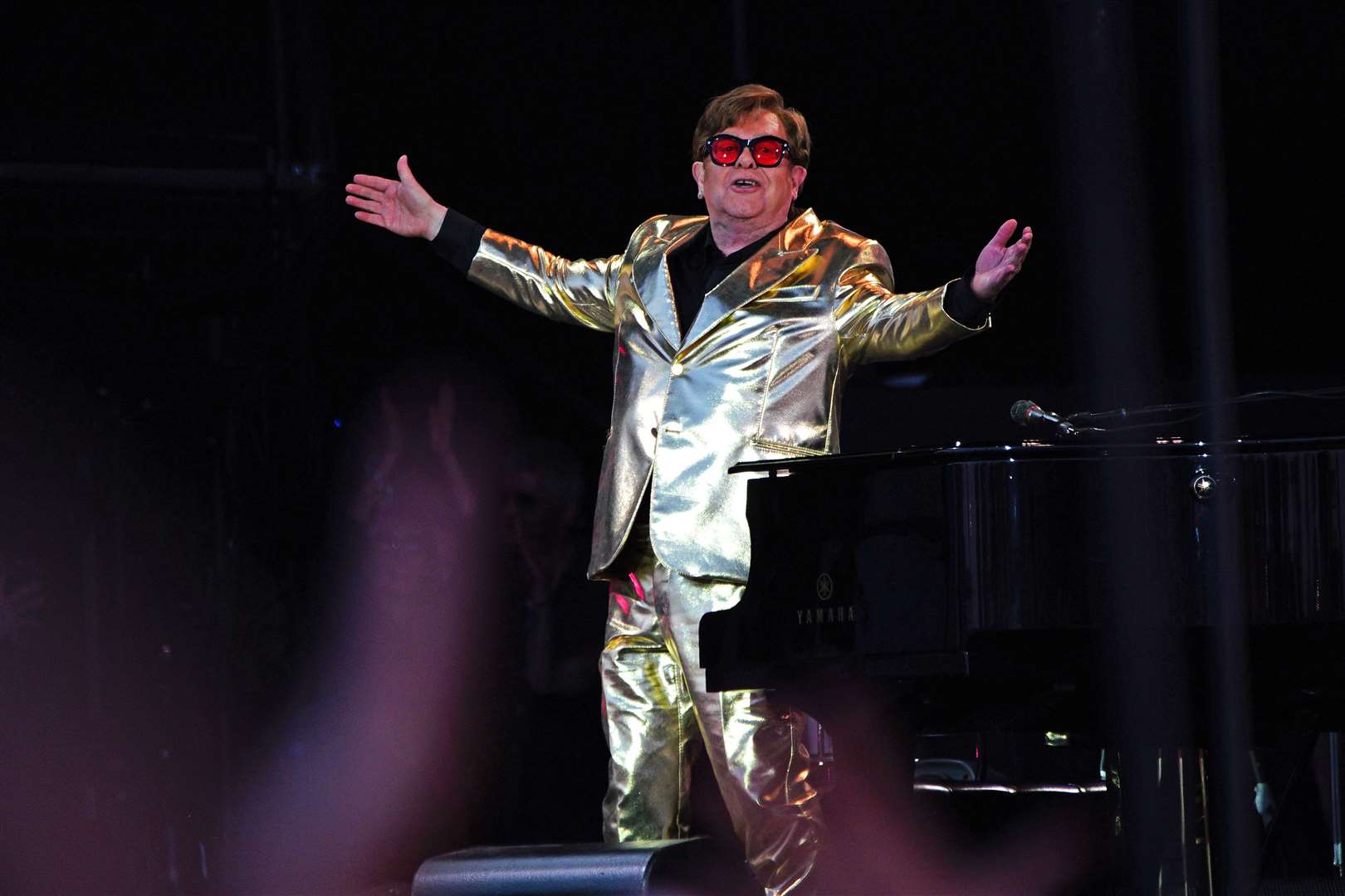 Sir Elton John performing on the Pyramid Stage (Ben Birchall/PA)