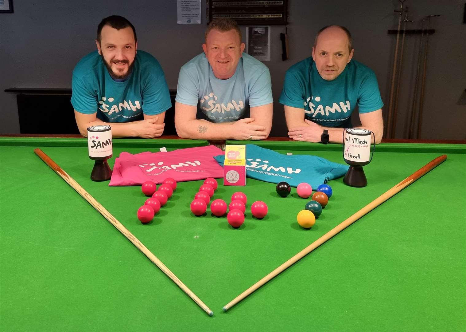 John McAleaney (Co-Chairman) Alex Cooper (Co-Chairman) and Paul Mackenzie (Owner of 147 Pool and Snooker Centre) Paul Mackenzie