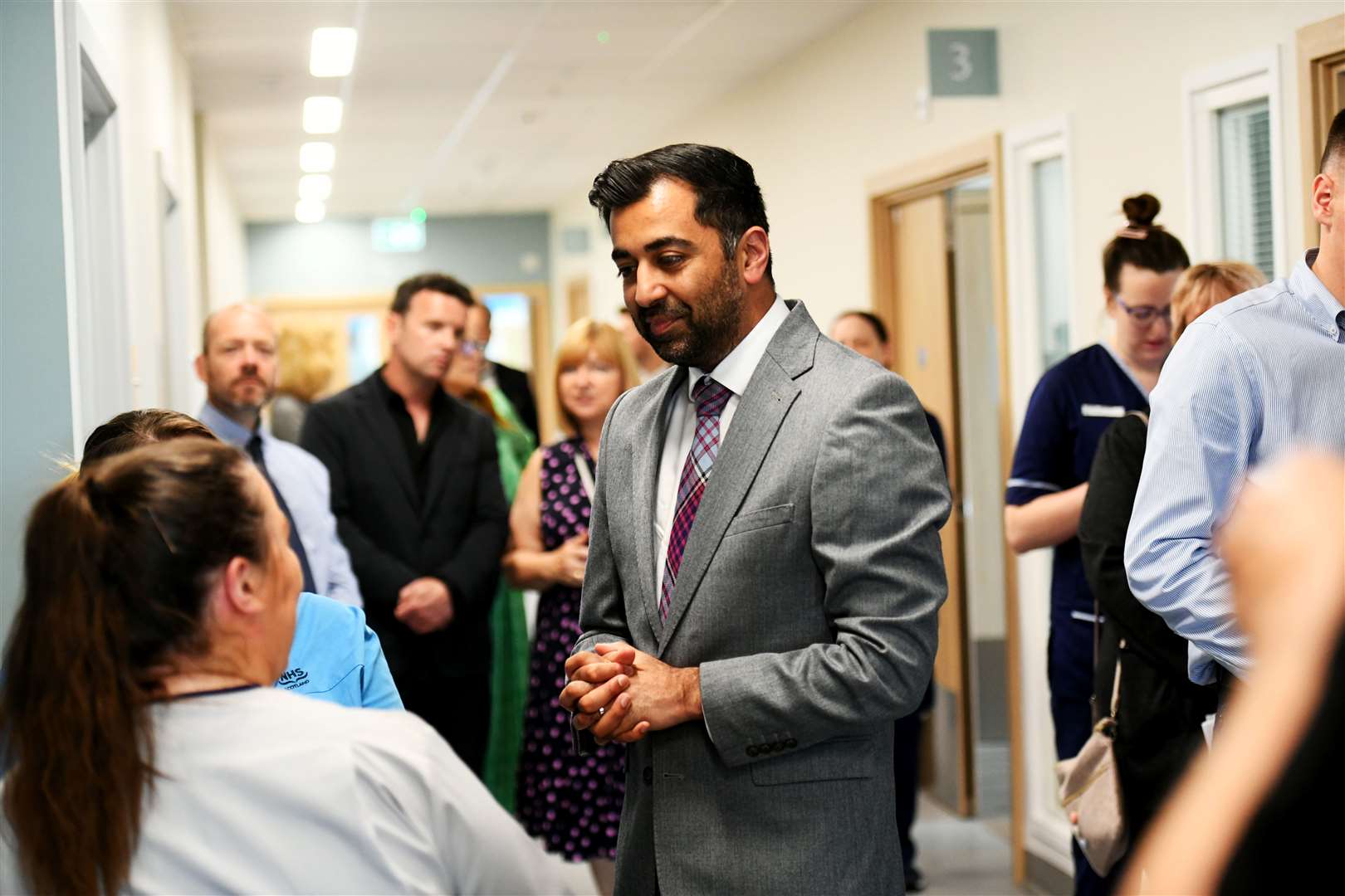 First Minister Humza Yousaf meets staff at the National Treatment Centre Highland. Picture: Callum Mackay.