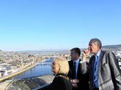 Keith Brown was given a tour of Inverness Castle's viewpoint during his visit.