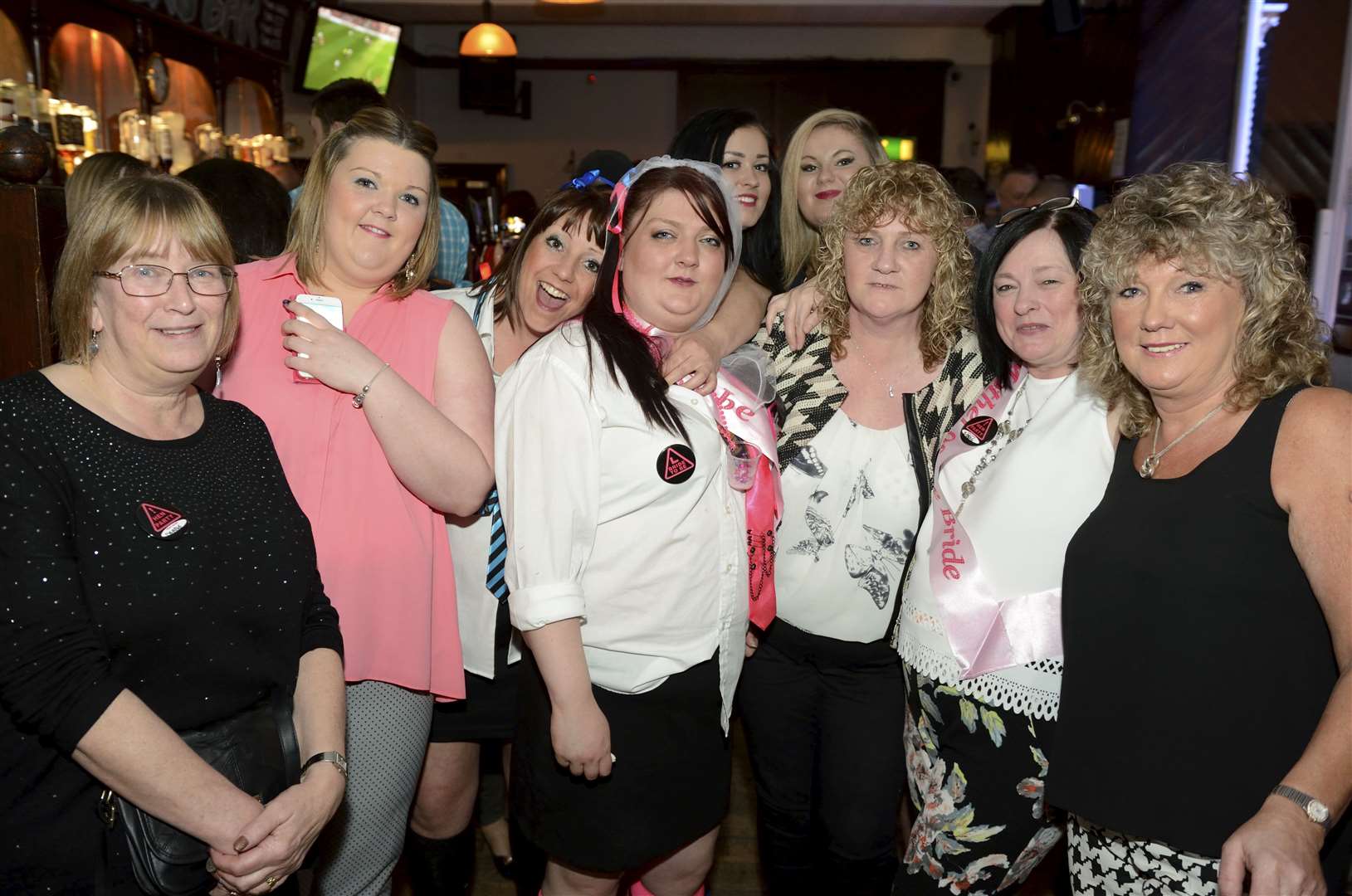 Cityseen , Debbie MacGuiness (centre) parties at Lauders with friends on her hen night. Picture: Gary Anthony. Image No.028643.