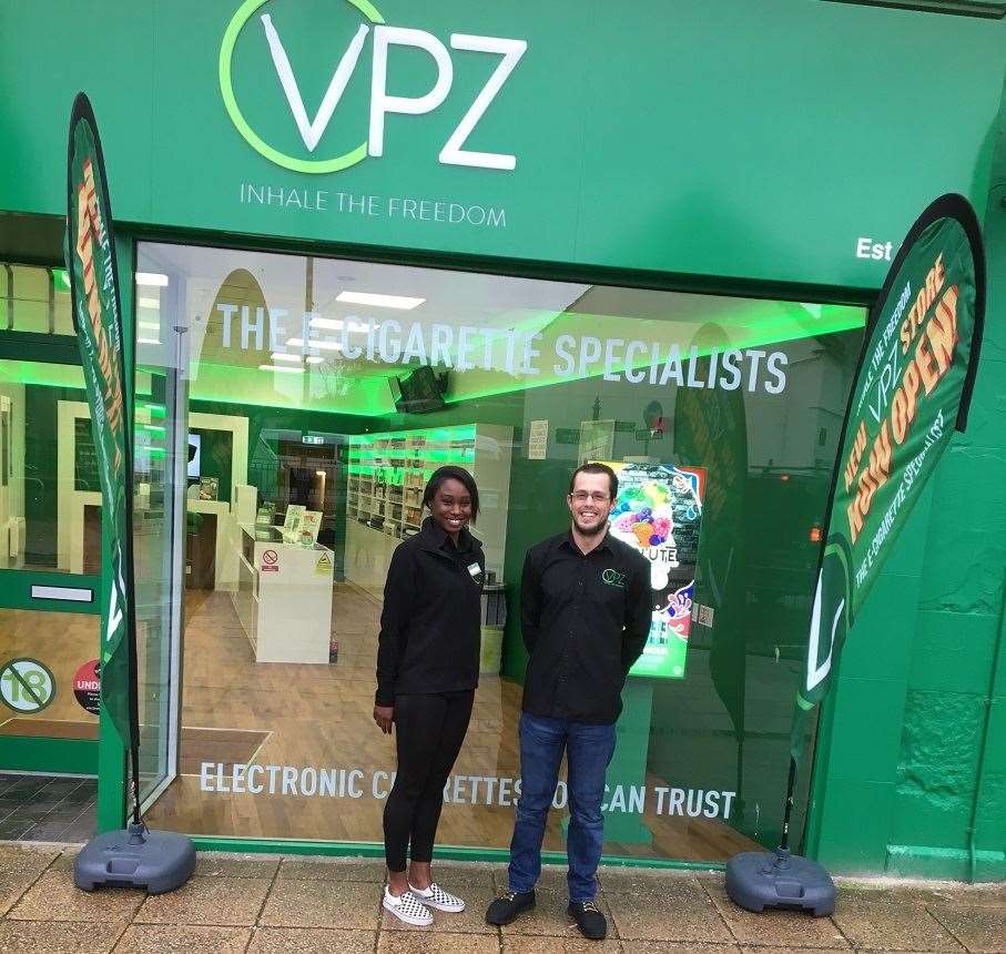 Nairn's new VPZ Vaping store manager Daniel Carruthers and assistant manager Rocene Watts.