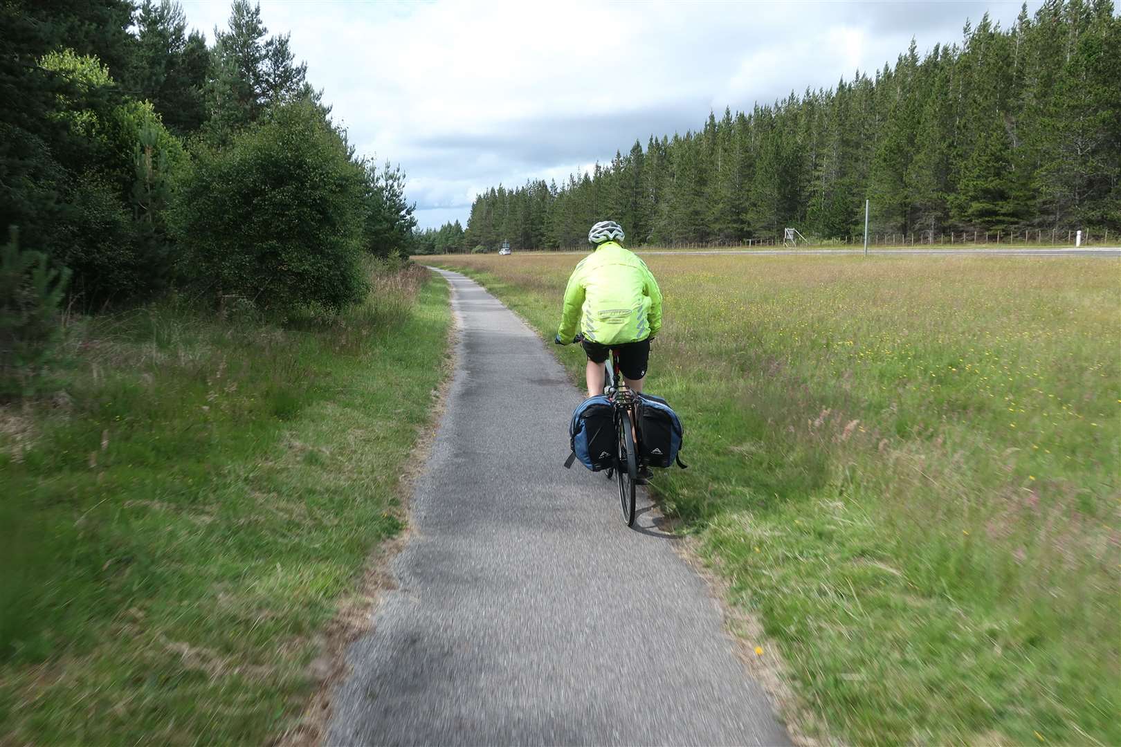 Cycling on the excellent cycle path parallel to the A9.